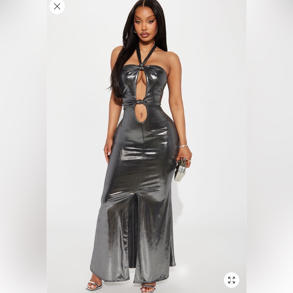 Fashion Nova Shimmering Black Dress